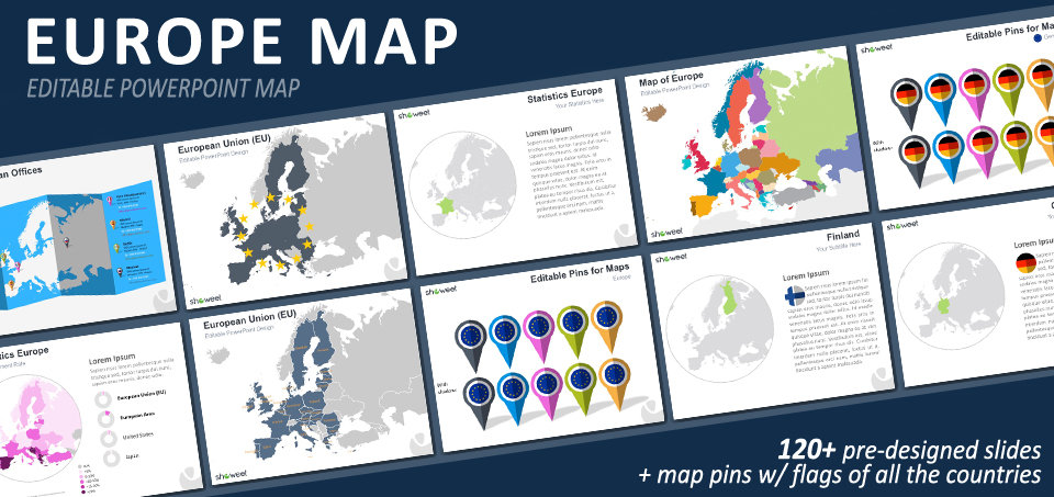 USA Map - Editable PowerPoint Template This deck of 65 editable