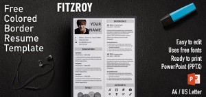 Fitzroy Border PowerPoint Resume / Curriculum Vitae Template
