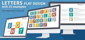 Flat Design Letters for PowerPoint with 21 Examples