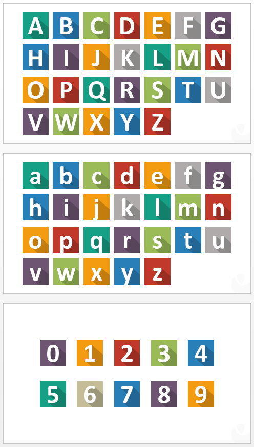 Free Flat Design Letters Number for PowerPoint