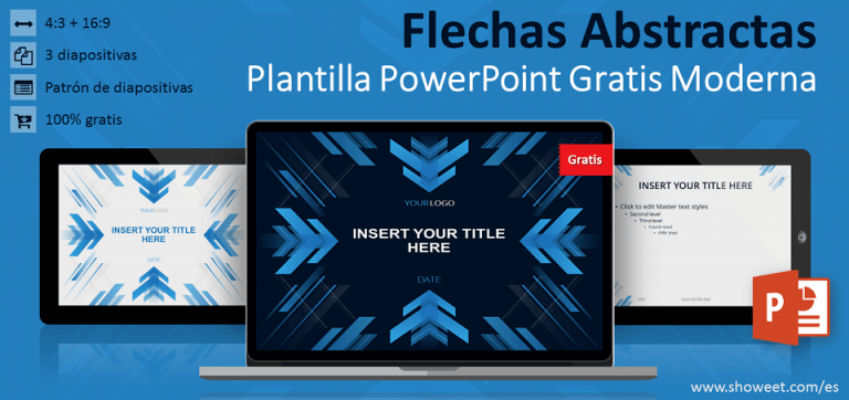 Plantilla gratis PowerPoint moderna con flechas abstractas