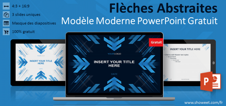 Modèle gratuit pour PowerPoint avec flèches abstraites