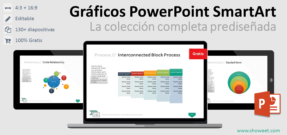 Colección gratuita completa de gráficos PowerPoint SmartArt