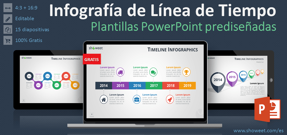 Infografía de Línea de Tiempo para PowerPoint - Showeet