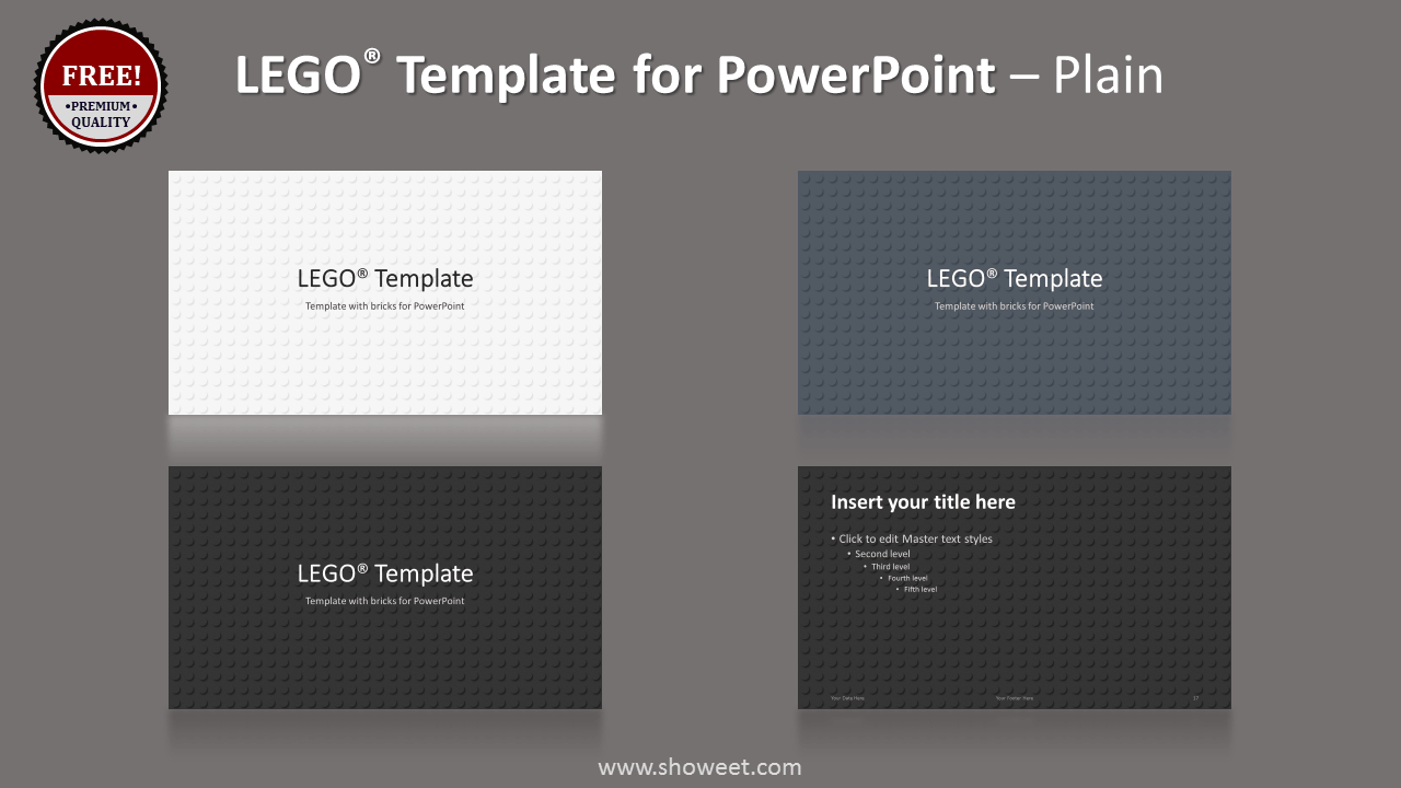 Free Lego PowerPoint Template with baseplate background