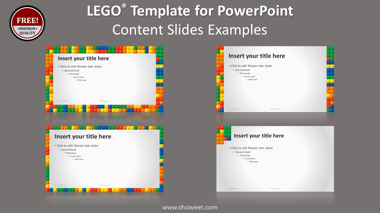 Free Lego PowerPoint Template - Content Slides