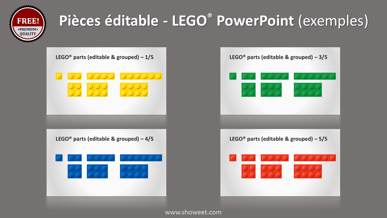 Modèle PowerPoint LEGO avec pièces éditables