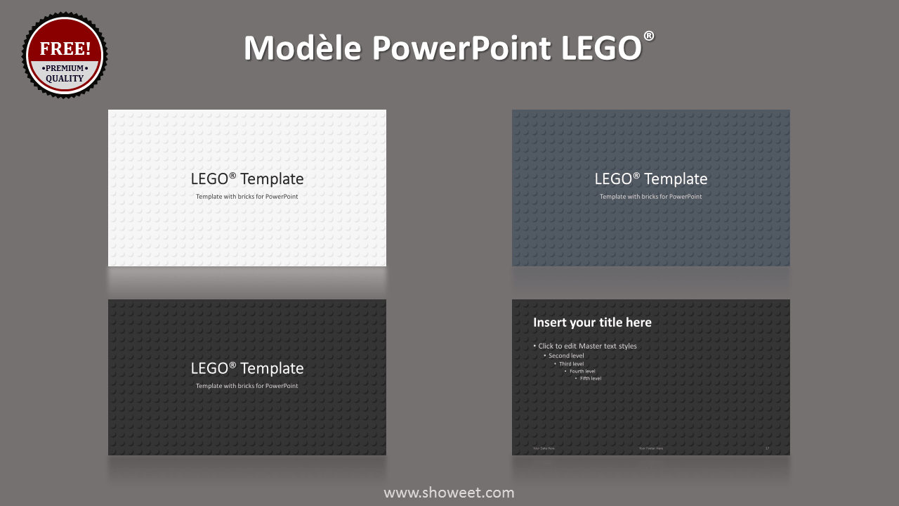 Modèle PowerPoint LEGO - Fond avec plaque LEGO