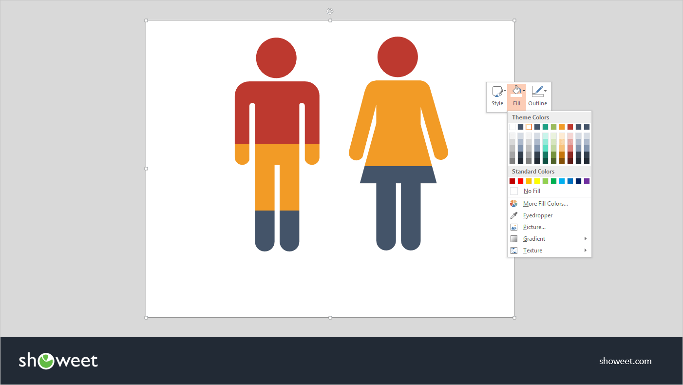 PowerPoint color de fondo de la forma