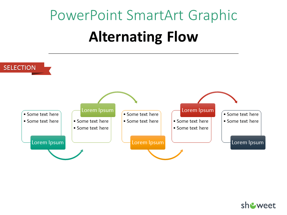 PowerPoint SmarArt Graphic - Alternating Flow