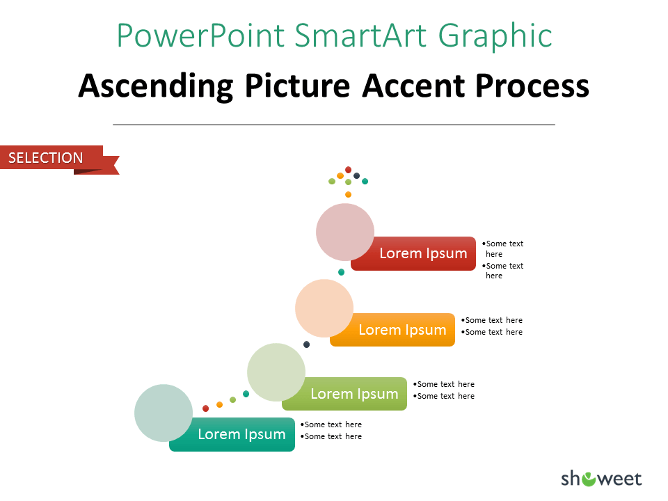 SmarArt PowerPoint Graphique Processus accentué d’images dans un ordre croissant