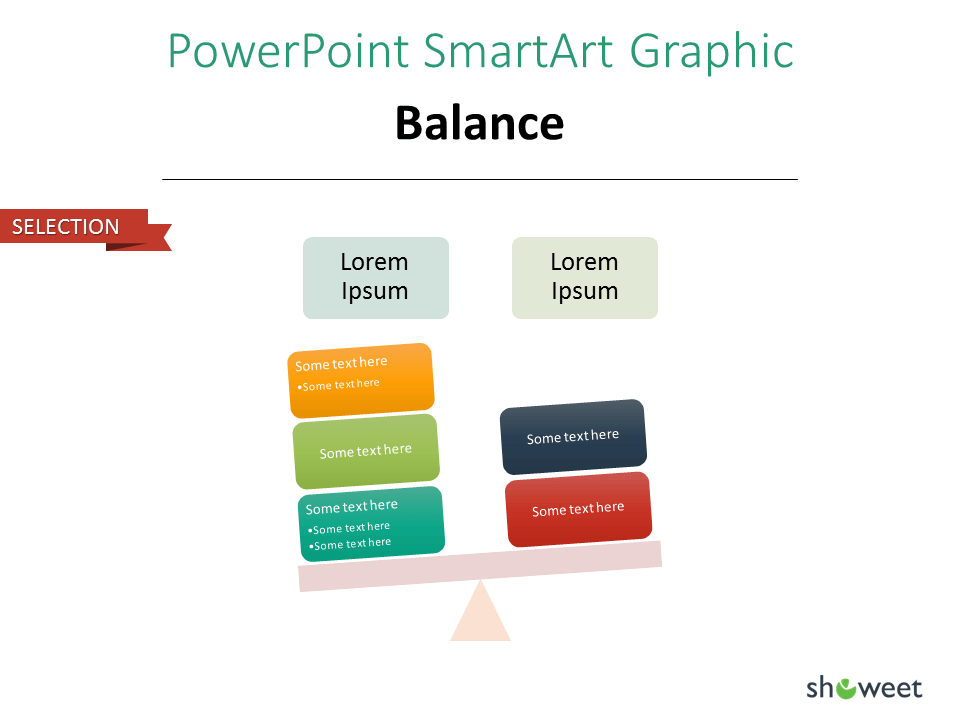 SmarArt PowerPoint Graphique Équilibre