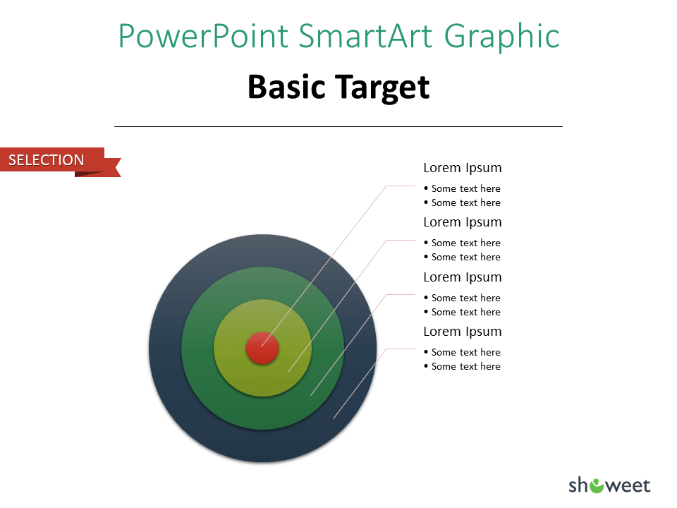 SmarArt PowerPoint Graphique Cible simple