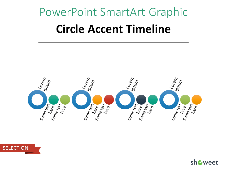 SmarArt PowerPoint Graphique Barre de planning accentuée avec cercles