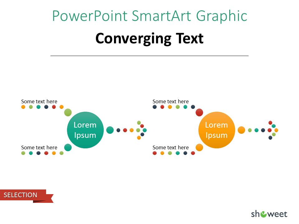 SmarArt PowerPoint Graphique Texte convergent