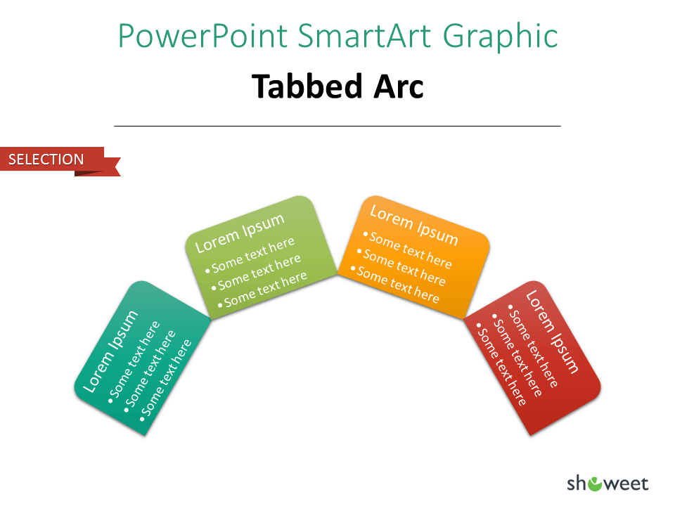 SmarArt PowerPoint Graphique Arc d’onglets