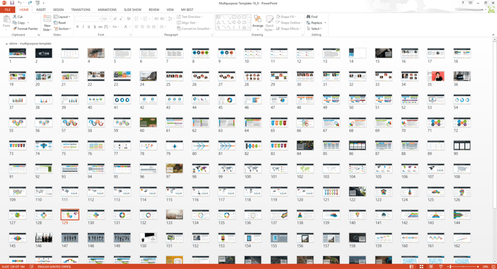 Free PowerPoint template with 180+ free high quality slides