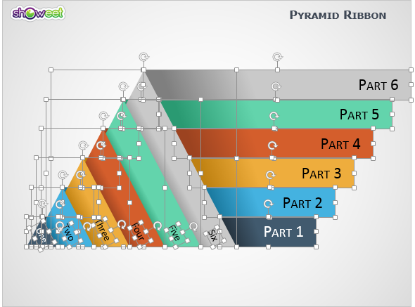 Editable pyramid diagrams for PowerPoint 