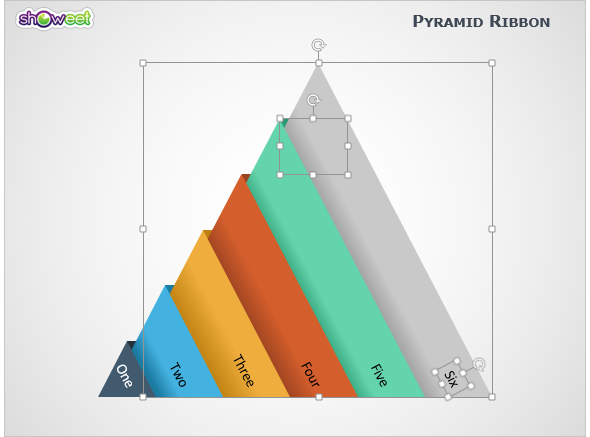 Diagrama Pirámides con Cintas PowerPoint - suprimir niveles