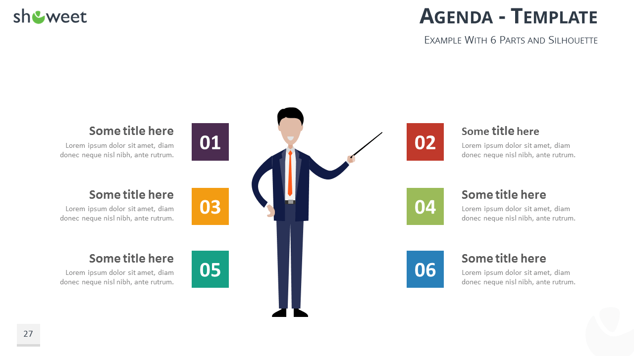 Table of Contents Agenda PowerPoint and Keynote Template - Editable Silhouette