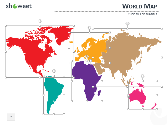 Free World Map PowerPoint with editable continents