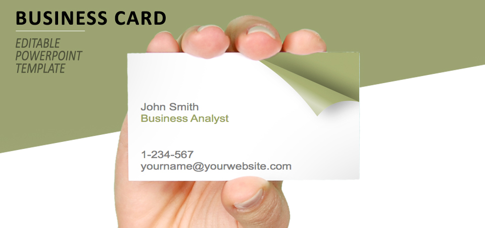 Business card turn the page template for PowerPoint