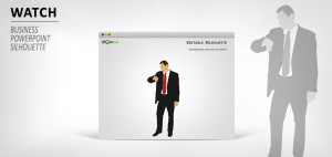 Businessman Checking His Watch Silhouette For PowerPoint