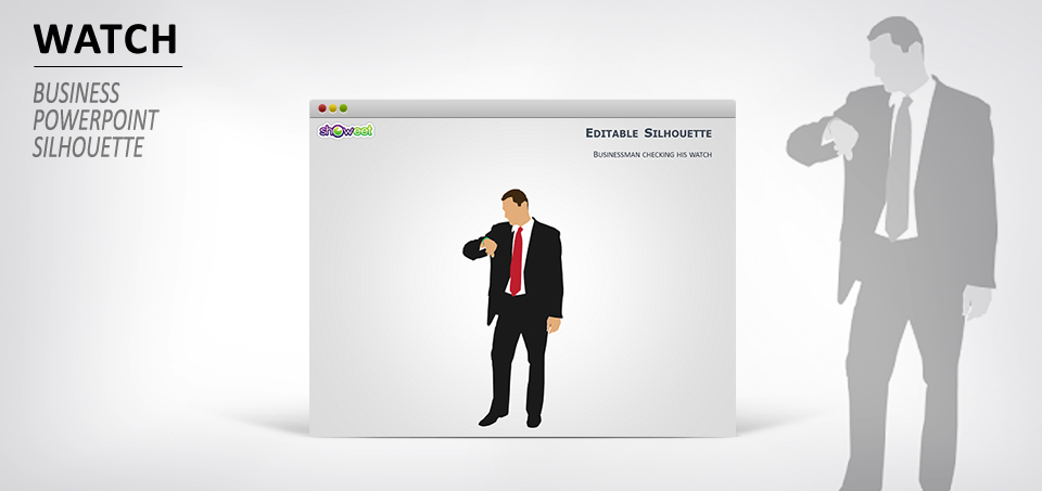 Businessman with watch for PowerPoint