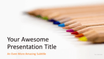 Crayons de Couleur – Modèle PowerPoint - Diapositive de couverture