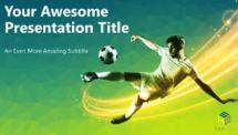Free Soccer PowerPoint Template (Green) - Cover Slide 1