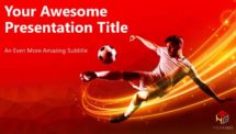 Free Soccer PowerPoint Template (Red) - Cover Slide 1