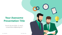 Cartoon Business PowerPoint Template - Theme 01 - Talking