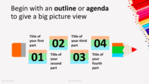 Crayons de Couleur – Modèle PowerPoint - Agenda