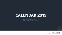 Calendar 2019 PowerPoint Template - 12 Months - Section Slide