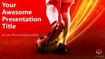 Free Soccer PowerPoint Template (Red) - Cover Slide 2