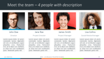 Free PowerPoint template - Meet the Team - 4 people and description