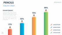 Pencils Infographics for PowerPoint - Column Chart