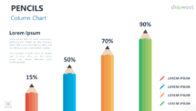 Pencils Infographics for PowerPoint - Column Chart