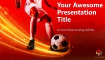 Free Soccer PowerPoint Template (Red) - Cover Slide 3