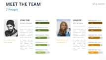Meet the team for PowerPoint - 2 People and Bar Charts