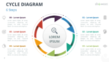 Free Cycle Diagram with 6 Steps for PowerPoint and Google Slides