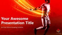 Free Soccer PowerPoint Template (Red) - Cover Slide 4