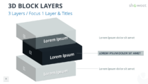 3D Block Layers for PowerPoint - 3 Layers (Focus)