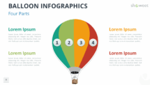 Balloon with Four Parts for PowerPoint and Google Slides