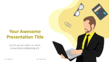 Cartoon Business PowerPoint and Google Slides Template - Theme 08