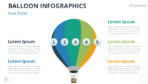Balloon with Five Parts for PowerPoint and Google Slides