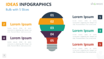 Ideas - Infographics for PowerPoint - Bulb with 5 Slices