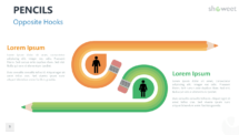 Pencils Infographics for PowerPoint - Opposite Hooks