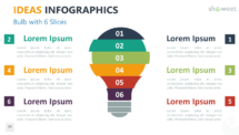 Ideas - Infographics for PowerPoint - Bulb with 6 Slices