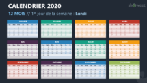 Calendrier 2020 pour PowerPoint - 12 Mois